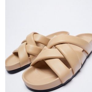 Zara chunky quilted leather sandal